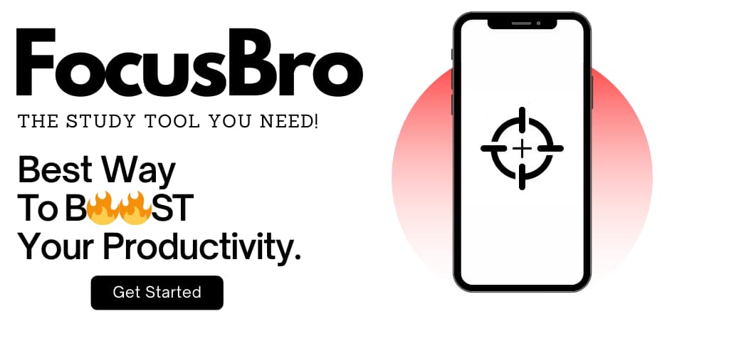 FocusBro launch graphic with a phone mockup and productivity messaging.